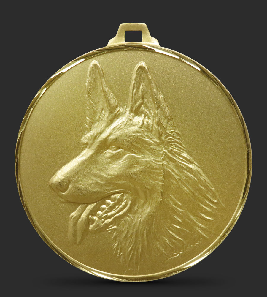 Faceted Dog Medal