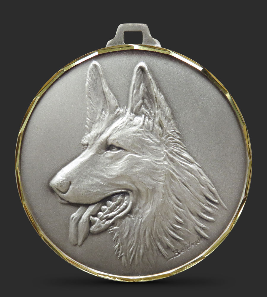 Faceted Dog Medal